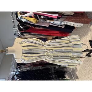 Easel - Striped Sleeveless Summer Dress with Braided Belt - Medium